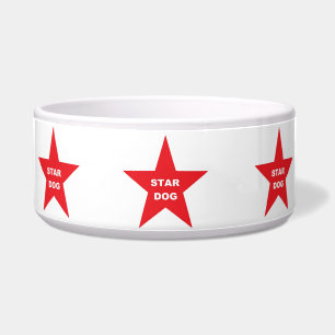 Dog Bowl Star Dog on Red Star