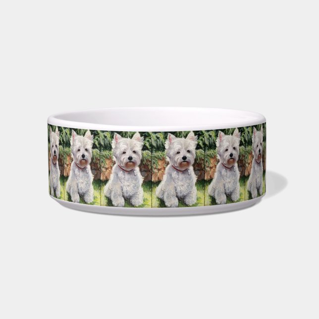 Dog bowl with Westie (Front)