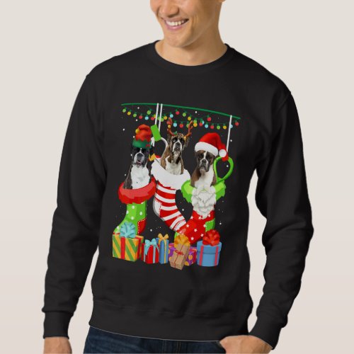 Dog Boxer Christmas Socks  Xmas Pajama Pet Puppy Sweatshirt