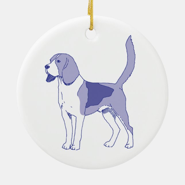 Dog breed Beagle Ceramic Ornament (Back)