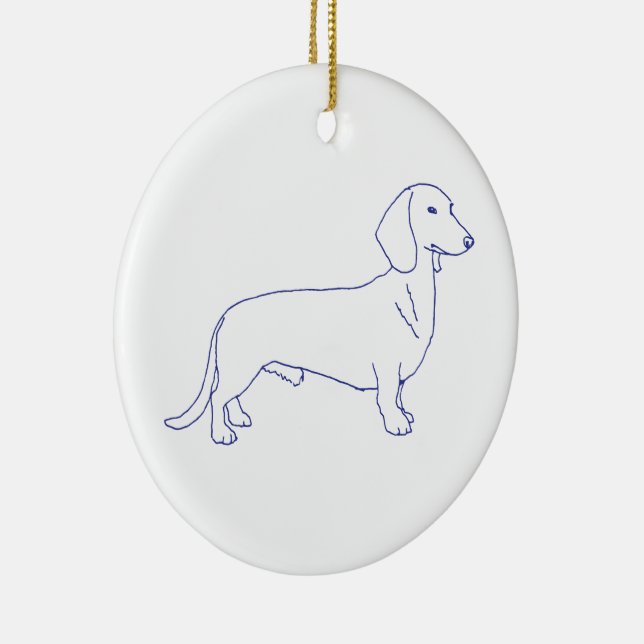 Dog Breed Dachshund Ceramic Ornament (Right)