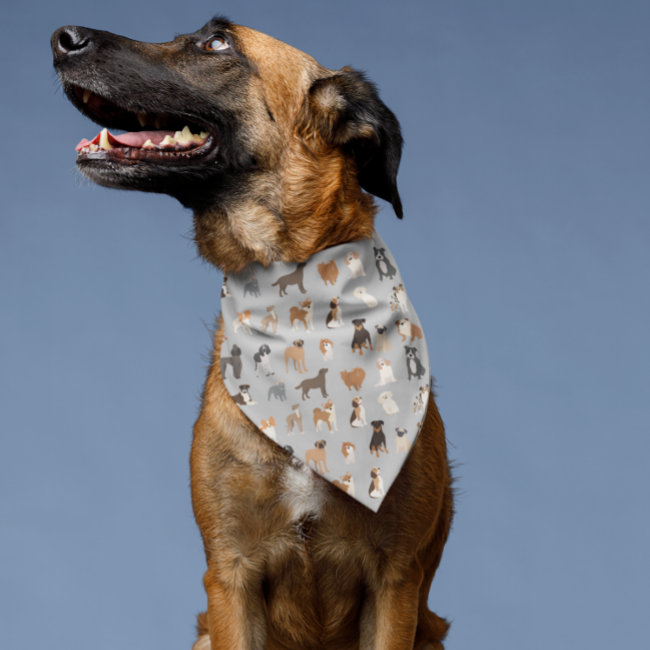 Dog Breed Dog Lover Fun Pattern  Bandana