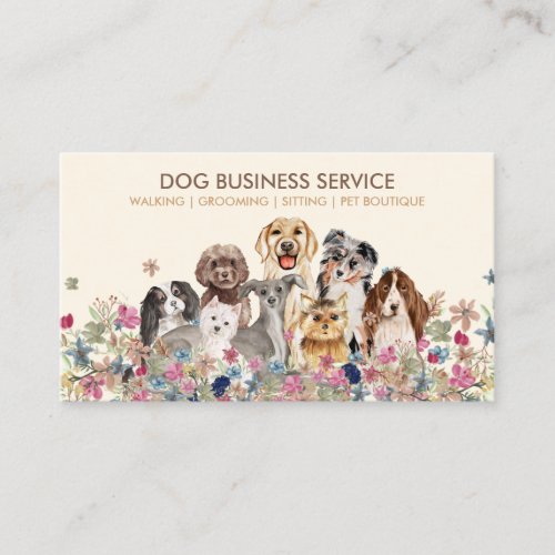 Dog Breed Multiple Pet Sitting Business Card