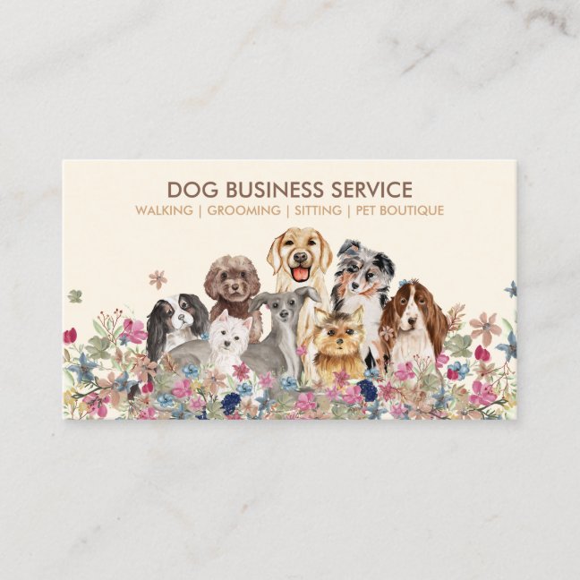 Dog Breed Multiple Pet Sitting Business Card