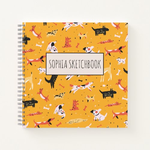 Dog breed pets animal pattern design notebook