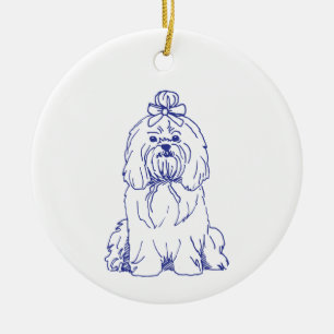 Dog breed Shih Tzu Ceramic Ornament