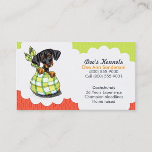 Dog Breeder Dachshund Puppy Tomato Lime Business Card