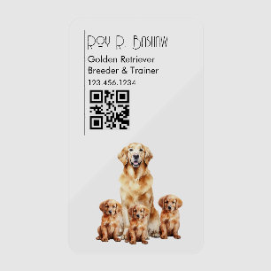 Dog Breeder Golden Retriever QR Code Plastic Clear Business Cards