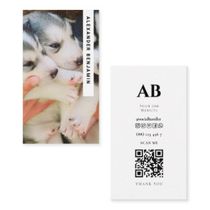 Dog Breeder  & Groomer Photo QR Code Business Card