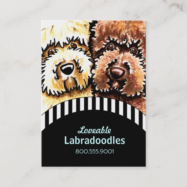 Dog Breeder Labradoodle Black Stripes Business Card (Front)