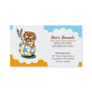 Dog Breeder Pomeranian Puppy Blue Citrus Business Card
