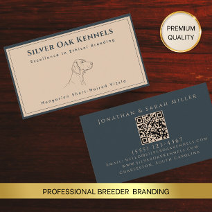 Dog Breeder QR Code Terracotta & Charcoal Kennel Business Card