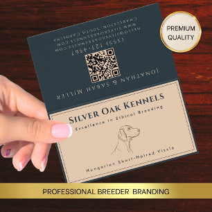 Dog Breeder QR Code Terracotta & Charcoal Kennel Business Card