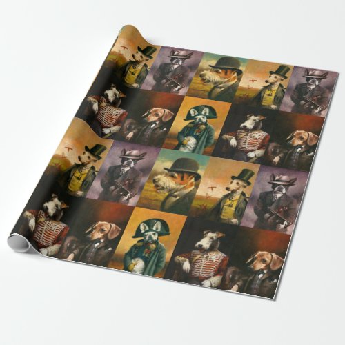 Dog Breeds Character Wrapping Paper