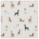 Dog Breeds paws love Doggies  Fabric
