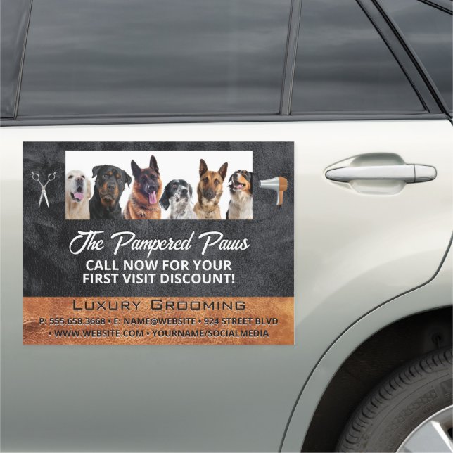 Dog Breeds | Pet Grooming Tools Car Magnet (In Situ)