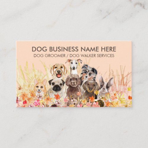 Dog Breeds Puppy Pet Sitter Business Card