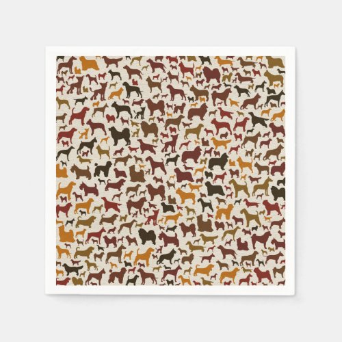 Dog breeds Silhouettes Pattern Napkins