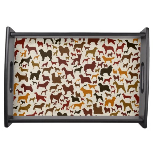Dog breeds Silhouettes Pattern Serving Tray