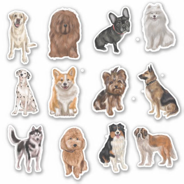 Dog Breeds  Sticker (Front)