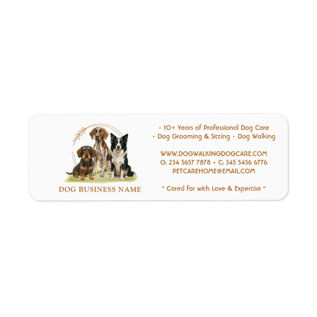 Dog Breeds Watercolor Label (Front)