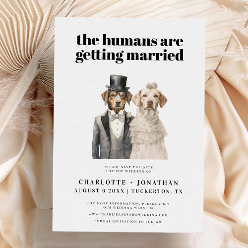 Dog Bride and Groom Funny Wedding Save the Date