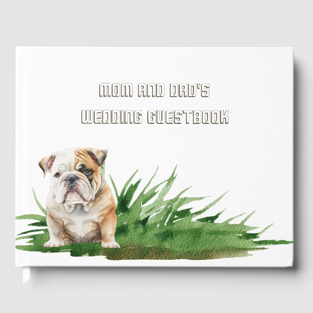 Dog Bride and Groom Pet Wedding Guest Book (Front)