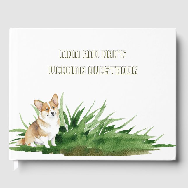 Dog Bride and Groom Pet Wedding Guest Book (Front)