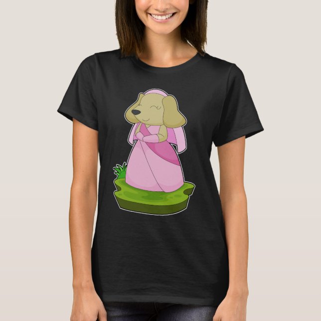 Dog Bride Veil Wedding T-Shirt (Front)