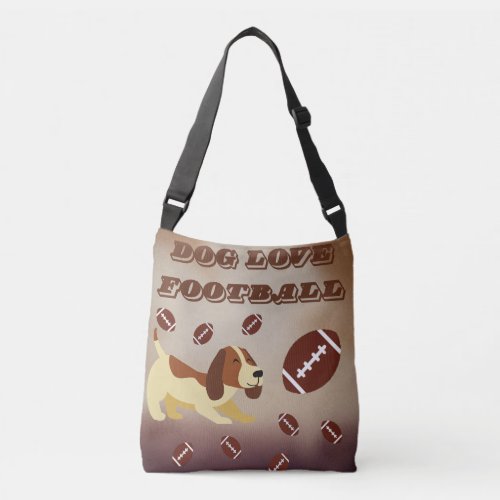 Dog Brown Football Funny Unique Art Fun Crossbody Bag