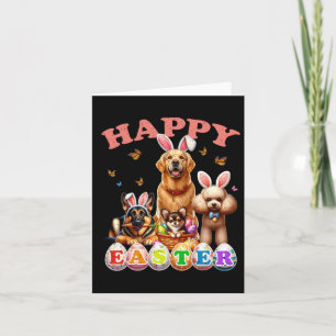 Dog Bunny Ears Happy Easter Egg Hunt Christian Hol Card