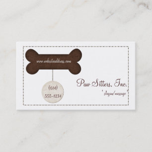 Dog Business Card :: Brown Dog Bone/Tag