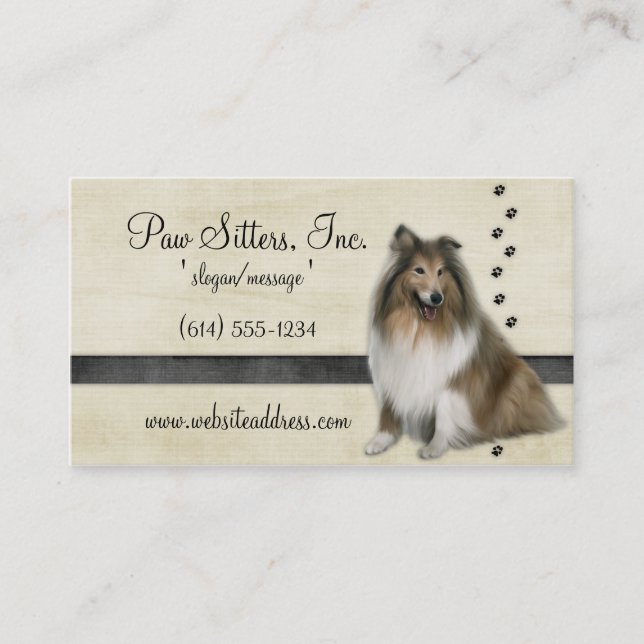 Dog Business Card :: Collie (Front)