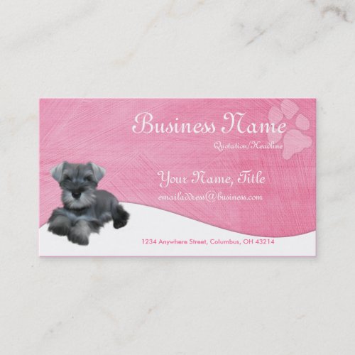 Dog Business Cards  Miniature Schnauzer