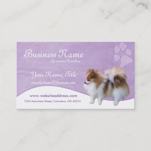 Customizable Dog Business Cards :: Pomeranian D2b