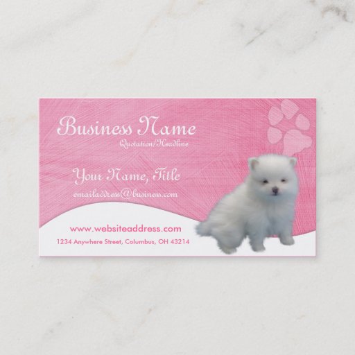Customizable Dog Business Cards :: Pomeranian Puppy