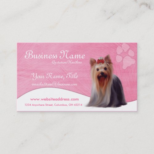 Dog Business Cards  Yorkshire Yorkie