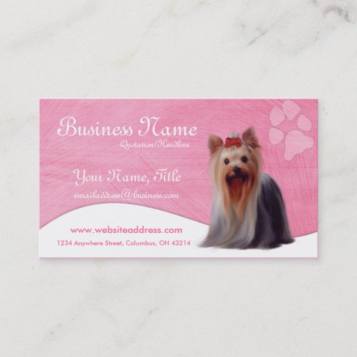 Customizable Dog Business Cards :: Yorkshire Yorkie