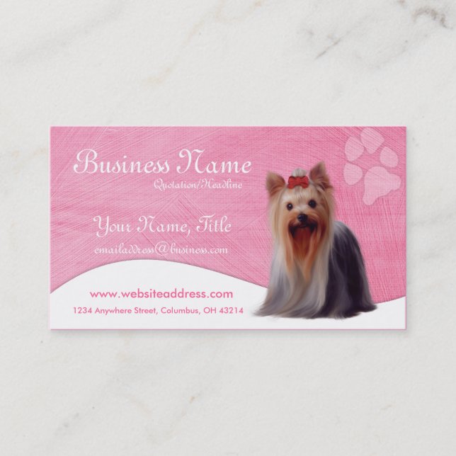 Dog Business Cards :: Yorkshire Yorkie (Front)