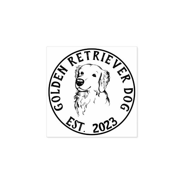 Dog Business Puppy Golden retriever Rubber Stamp