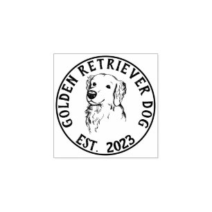 Dog Business Puppy Golden retriever Rubber Stamp