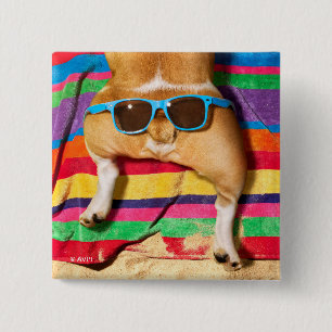 Dog Butt With Sunglasses Button