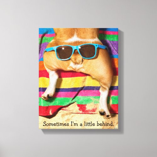 Dog Butt With Sunglasses Canvas Print
