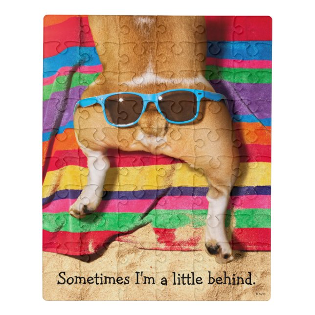 Dog Butt With Sunglasses Jigsaw Puzzle (Puzzle Vertical)