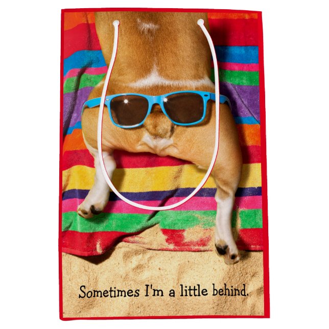 Dog Butt With Sunglasses Medium Gift Bag (Front)