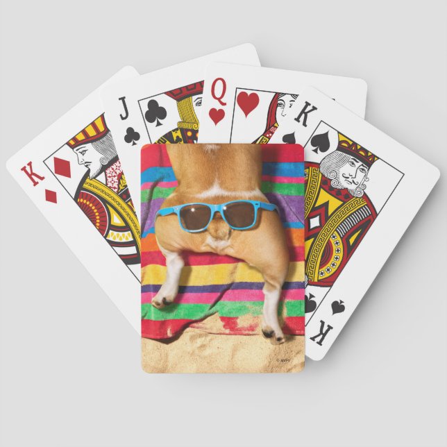 Dog Butt With Sunglasses Poker Cards (Back)