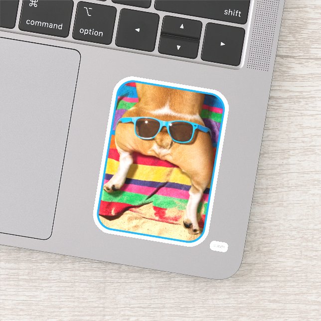 Dog Butt With Sunglasses Sticker (Detail)