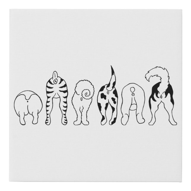 Dog Butts - Faux Canvas Print 10x10 (Front)