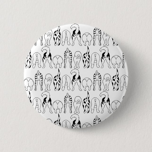 Dog Butts Pattern Button (Front)