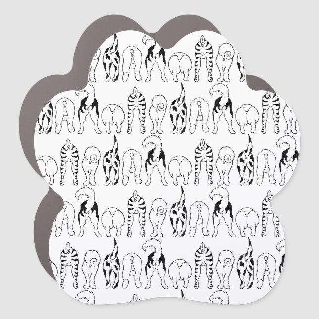 Dog Butts Pattern Car Magnet (Front)